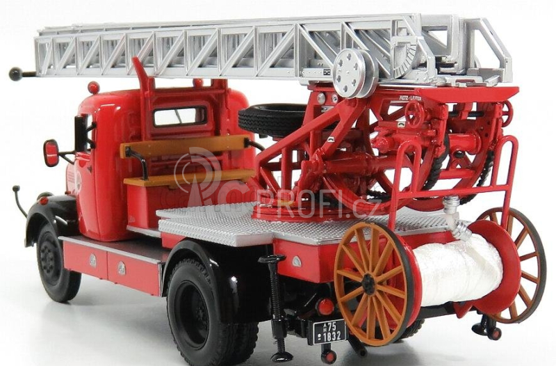 Minichamps Mercedes benz L3500 Dl17 Truck Scala Feuerwehr Bensheim 1950 1:43 Červená Stříbrná