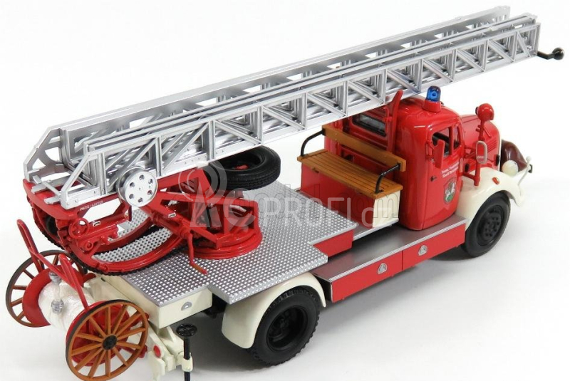 Minichamps Mercedes benz L3500 Dl17 Truck Scala Feuerwehr Bensheim 1950 1:43 Červená Stříbrná