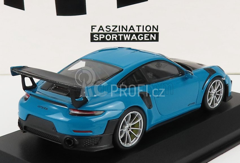 Minichamps Porsche 911 991-2 Gt2 Rs Coupe 2018 - Silver Rims 1:43 Miami Blue