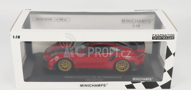 Minichamps Porsche 911 991-2 Gt2 Rs Weissach Package 2018 1:18 Červená Černá