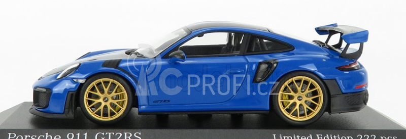 Minichamps Porsche 911 991-2 Gt2 Rs Weissach Package Coupe 2018 1:43 Voodoo Modrá Černá