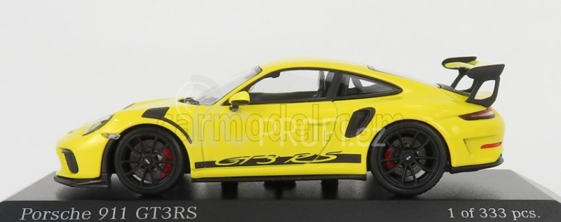 Minichamps Porsche 911 991-2 Gt3 Rs Coupe 2018 - Black Rims 1:43 Závodní Žlutá