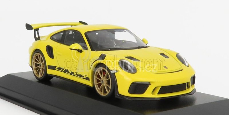 Minichamps Porsche 911 991-2 Gt3 Rs Coupe 2018 - Golden Rims 1:43 Závodní Žlutá