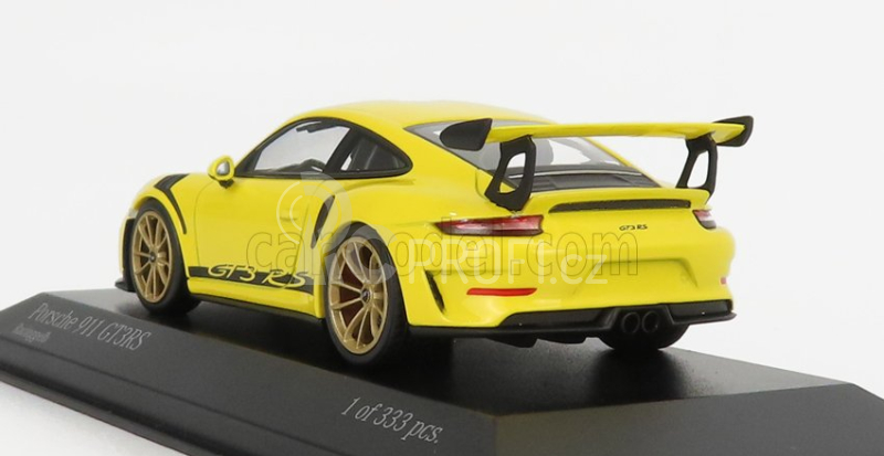 Minichamps Porsche 911 991-2 Gt3 Rs Coupe 2018 - Golden Rims 1:43 Závodní Žlutá