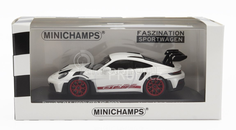 Minichamps Porsche 911 992 Gt3 Rs Coupe 2023 - Red Rims 1:43 Bílá Červená