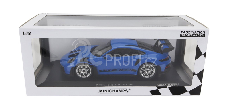 Minichamps Porsche 911 992 Gt3 Rs Coupe 2023 - Silver Rims 1:18 Blue