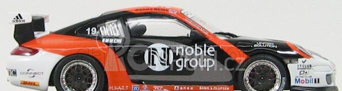 Minichamps Porsche 911 Gt3 N 19 Cup Carrera Cup Asia Macau 2007 R. Meins 1:43 Černá Oranžová