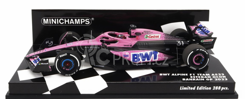 Minichamps Renault F1  A523 Team Bwt Alpine N 31 Season 2023 Esteban Ocon 1:43 Modrá Růžová