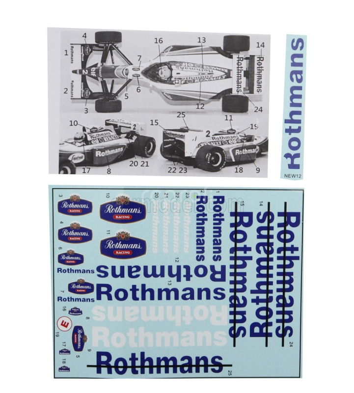 Minichamps Williams F1  Fw16 Team Rothmans Renault N 2 San Marino Gp Dirty Version 1994 Ayrton Senna 1:12 Modrá Bílá