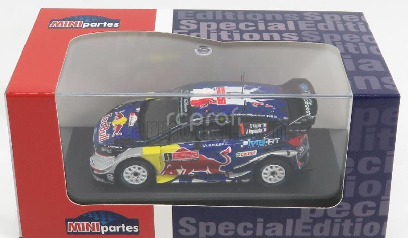 Minipartes Ford england Fiesta Wrc Red Bull N 1 Winner Rally Portugal 2017 S.ogier - J.ingrassia 1:43 Modrá Červená Žlutá