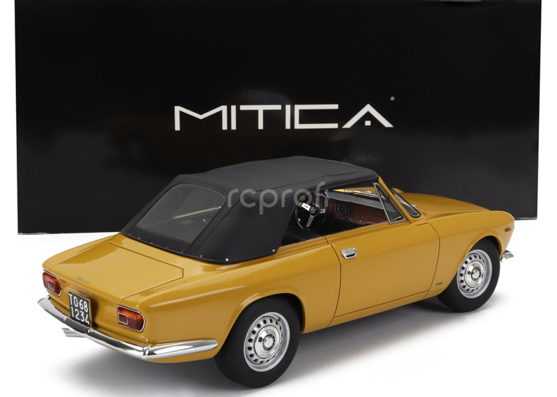 Mitica Alfa romeo Giulia 1600 Gtc Cabriolet Closed 1964 – Interior Black 1:18 Giallo Ochre - Žlutá