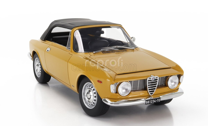 Mitica Alfa romeo Giulia 1600 Gtc Cabriolet Closed 1964 – Interior Black 1:18 Giallo Ochre - Žlutá