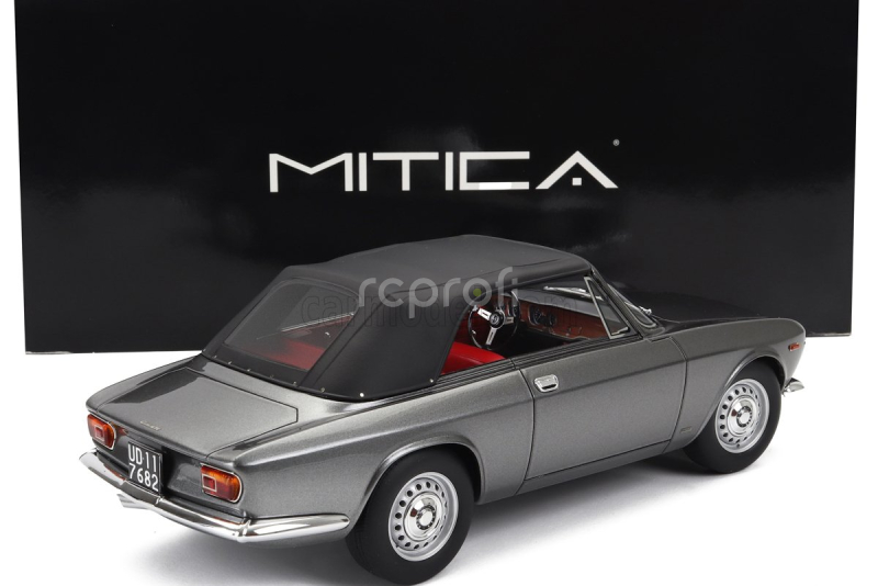 Mitica Alfa romeo Giulia 1600 Gtc Cabriolet Closed 1964 – Interior Red 1:18 Grigio Met - Šedá