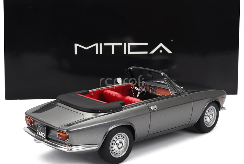 Mitica Alfa romeo Giulia 1600 Gtc Cabriolet Open 1964 – Interior Red 1:18 Grigio Met - Šedá