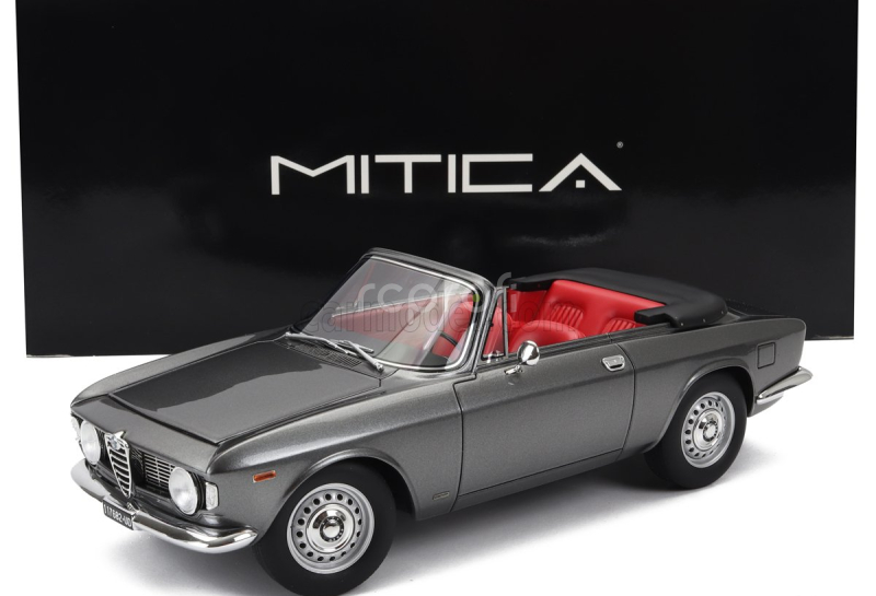 Mitica Alfa romeo Giulia 1600 Gtc Cabriolet Open 1964 – Interior Red 1:18 Grigio Met - Šedá