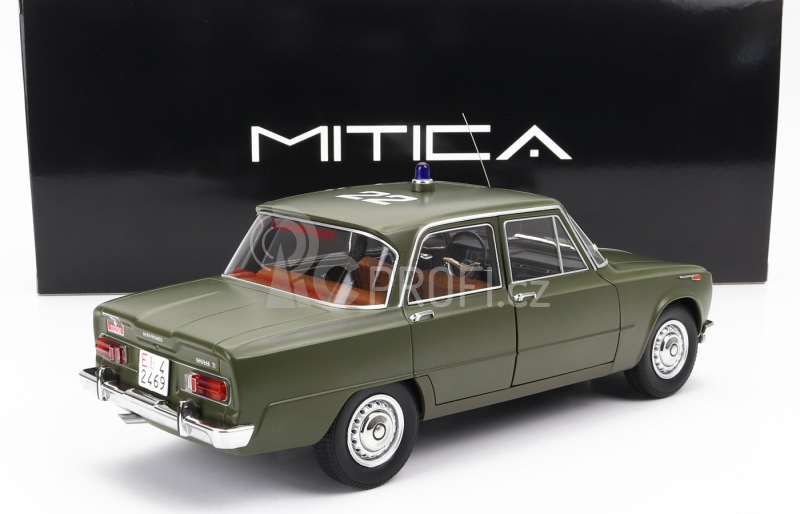 Mitica-diecast Alfa romeo Giulia 1.6 Ti Carabinieri Roma 1963 - Pronto Intervento Tel 686.666 1:18 Verde Caki Opaco - Matně Zelená