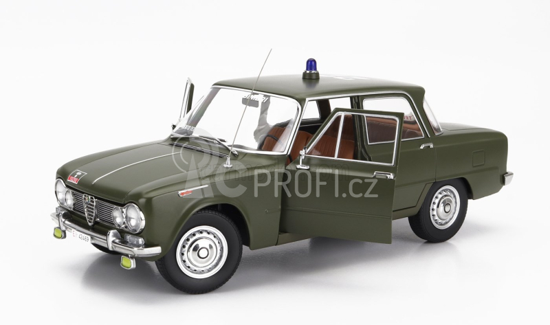 Mitica-diecast Alfa romeo Giulia 1.6 Ti Carabinieri Roma 1963 - Pronto Intervento Tel 686.666 1:18 Verde Caki Opaco - Matně Zelená