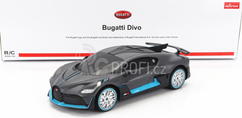 Mondomotors Bugatti Divo 2018 1:24 Šedá Světle Modrá