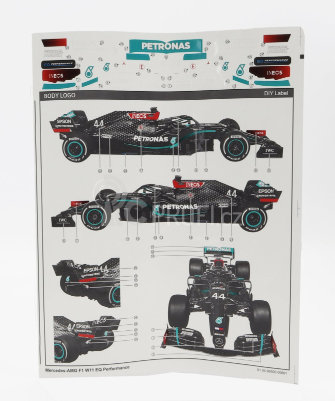 Mondomotors Mercedes gp F1  W12 Mercedes M12 Eq Power+ Team Amg Petronas Motorsport Formula One N 44 Season 2021 Lewis Hamilton 1:18 Černá Zelená