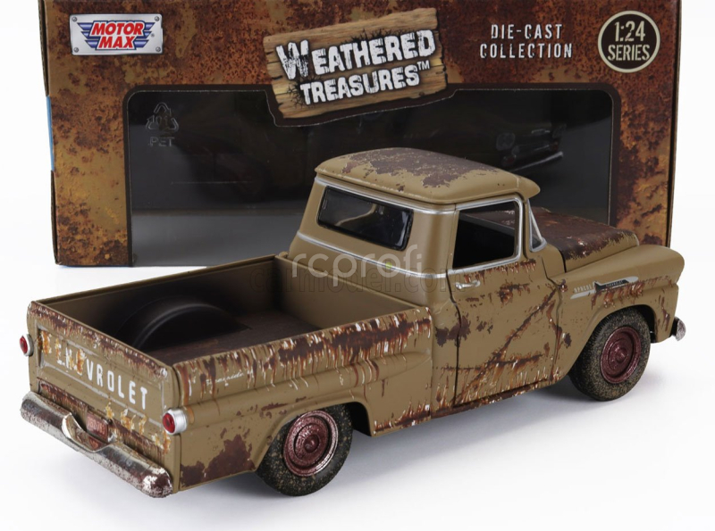 Motor-max Chevrolet Apache Pick-up Fleetside Weathered Treasure 1958 1:24 Ruggine - Rust