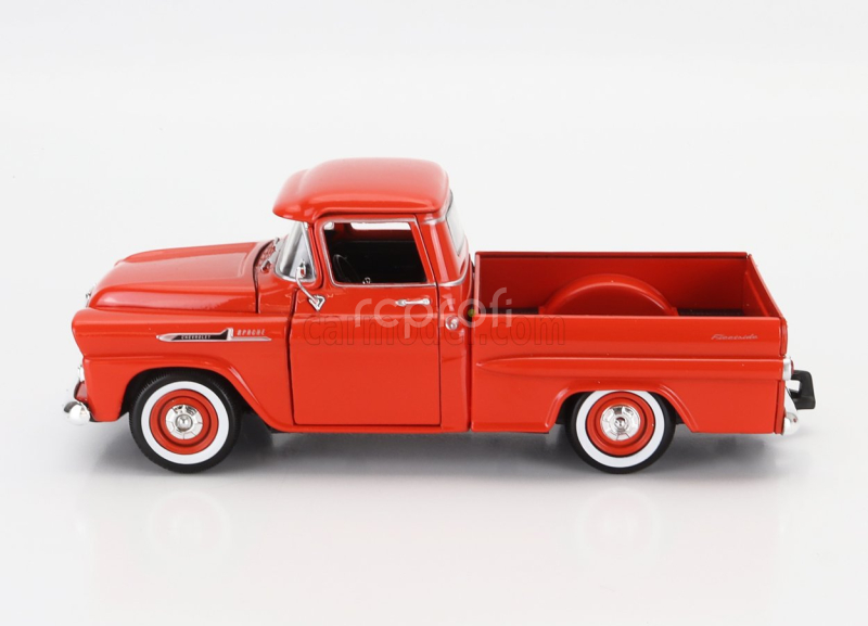 Motor-max Chevrolet Apache Pick-up With Trailer Roulotte 1958 1:24 Tmavě Oranžová