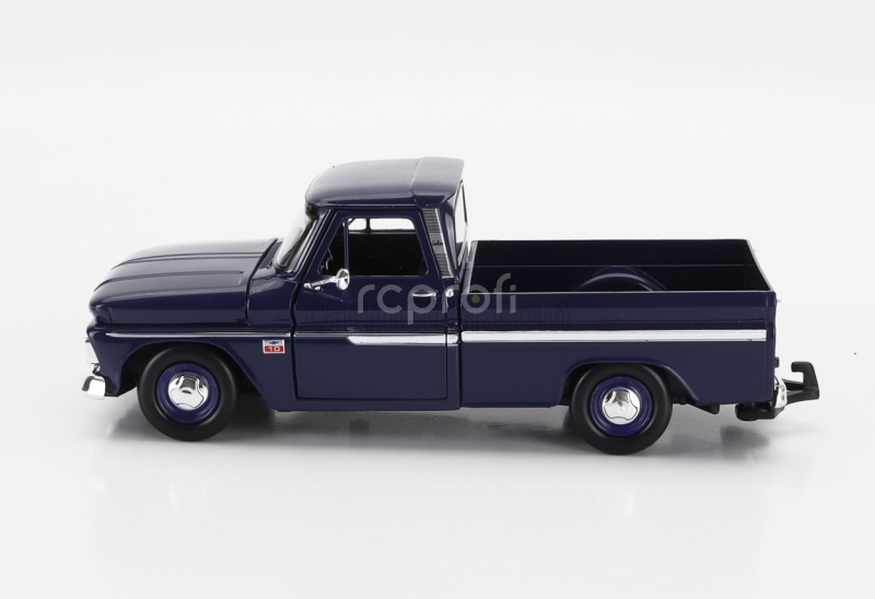 Motor-max Chevrolet C-10 Fleetside Pick-up With Trailer Roulotte 1966 1:24 Modré Dřevo