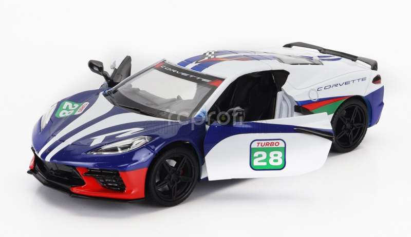 Motor-max Chevrolet Corvette C8 N 28 Racing 2020 1:24 Bílá Modrá