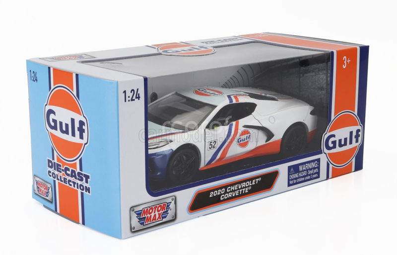 Motor-max Chevrolet Corvette C8 N 52 Gulf Racing 2020 1:24 Bílá Modrá Oranžová