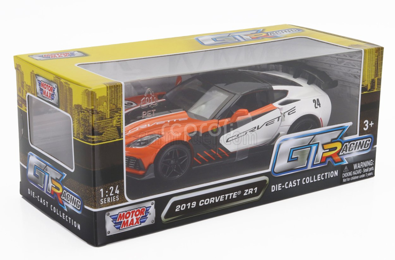 Motor-max Chevrolet Corvette Zr1 N 24 Racing 2019 1:24 Bílá Černá Oranžová