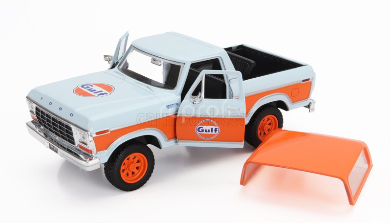 Motor-max Ford usa Bronco Gulf 1978 1:24 Světle Modrá Oranžová