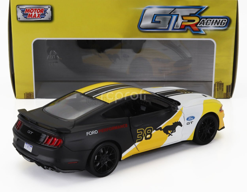 Motor-max Ford usa Mustang Gt N 38 Racing Coupe 2018 1:24 Bílá Žlutá Černá