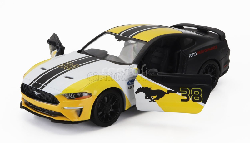 Motor-max Ford usa Mustang Gt N 38 Racing Coupe 2018 1:24 Bílá Žlutá Černá