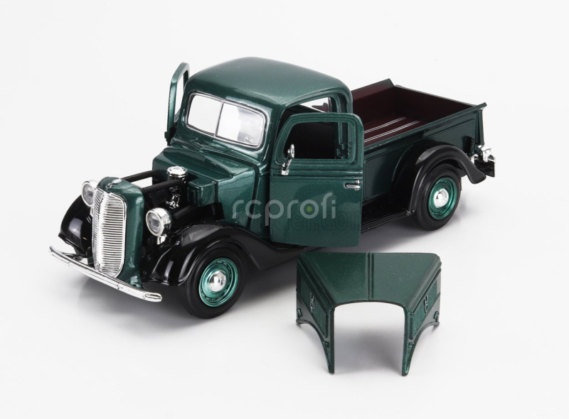 Motor-max Ford usa Pick-up With Trailer + Boat 1937 1:24 Zelená S Bílou