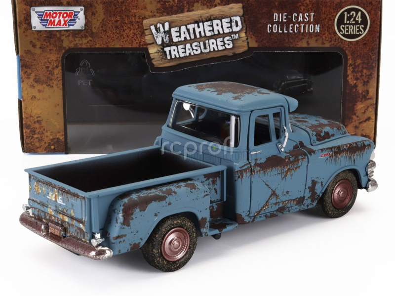 Motor-max GMC Chevy 3100 Pick-up Weathered Treasure 1955 1:24 Ruggine - Rust