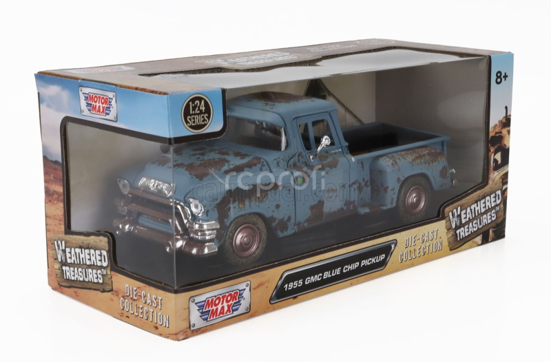 Motor-max GMC Chevy 3100 Pick-up Weathered Treasure 1955 1:24 Ruggine - Rust