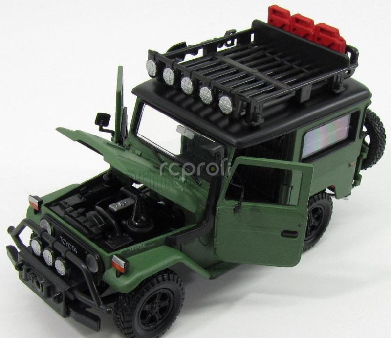 Motor-max Toyota Fj40 Land Cruiser Hard-top Closed Off Road Version 1980 1:24 Matná Zelená Černá