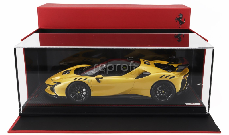 Mr-models Ferrari Sf90 Xx Stradale 2024 - Con Vetrina - With Showcase 1:18 Giallo Tristrato - Žlutá S Černou