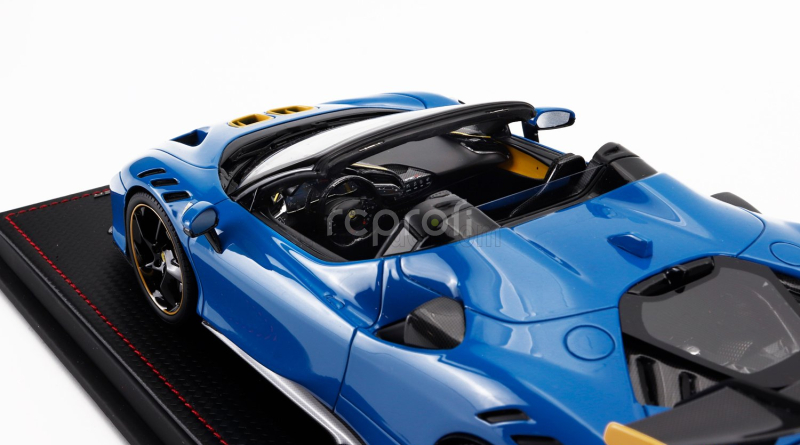 Mr-models Ferrari Sf90 Xx Stradale Spider 2024 - Con Vetrina - With Showcase 1:18 Azzurro Dino - Světle Modrá Černá Žlutá