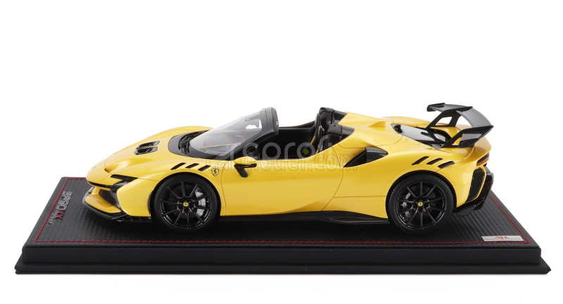 Mr-models Ferrari Sf90 Xx Stradale Spider 2024 - Con Vetrina - With Showcase 1:18 Giallo Tristrato - Žlutá S Černou