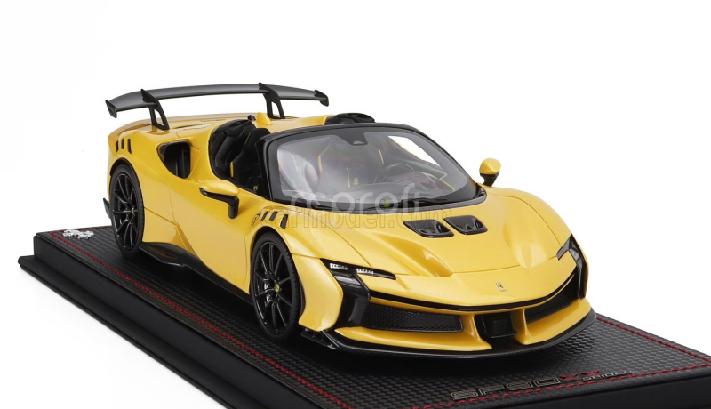 Mr-models Ferrari Sf90 Xx Stradale Spider 2024 - Con Vetrina - With Showcase 1:18 Giallo Tristrato - Žlutá S Černou