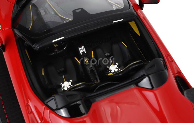 Mr-models Ferrari Sf90 Xx Stradale Spider 2024 - Con Vetrina - With Showcase 1:18 Rosso Scuderia - Červená Žlutá Černá