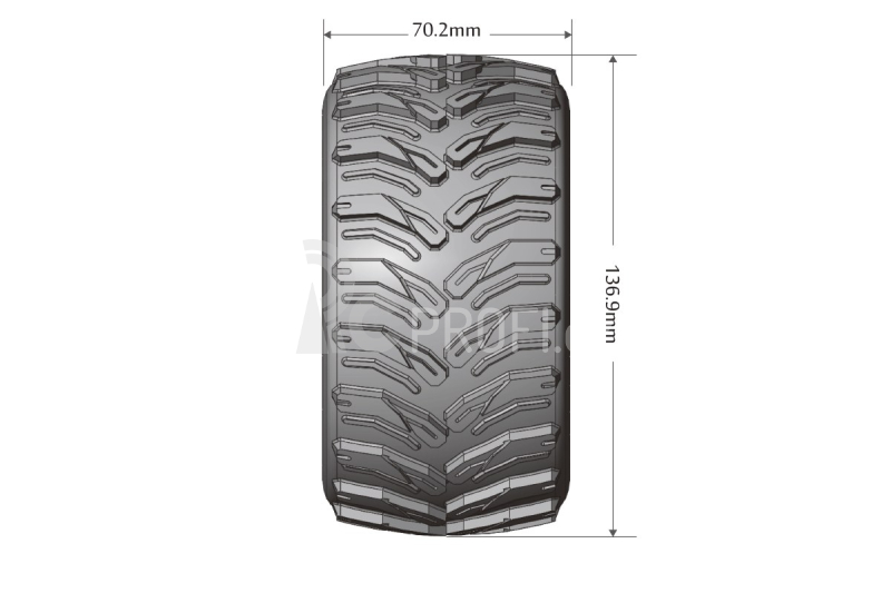 MT-CYCLONE SOFT 1/10 1/2 offset 12mm hex Black Chrome Bead-Lock Rims