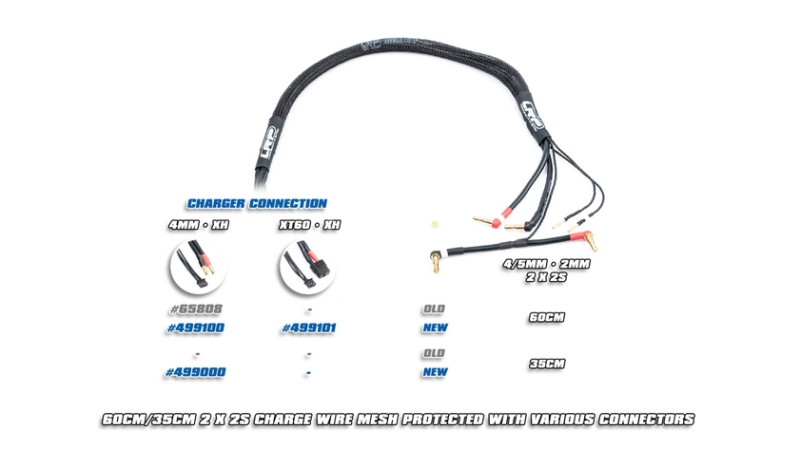 Nabíjecí kabel 60cm 2x2S LiPo HARDCASE z G4 na P4/5 včetně balančního konekt. XH