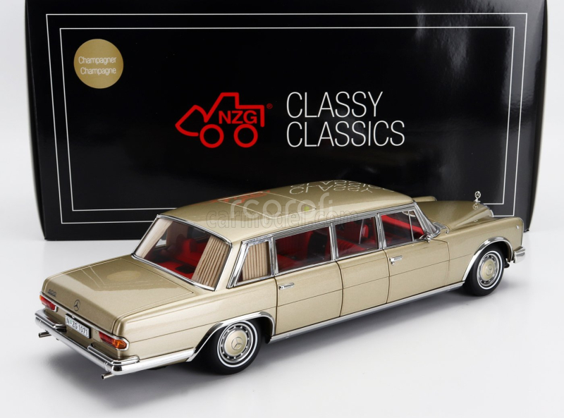 Nzg Mercedes benz S-class 600 Lwb Pullman (w100) 1969 1:18 Champagne