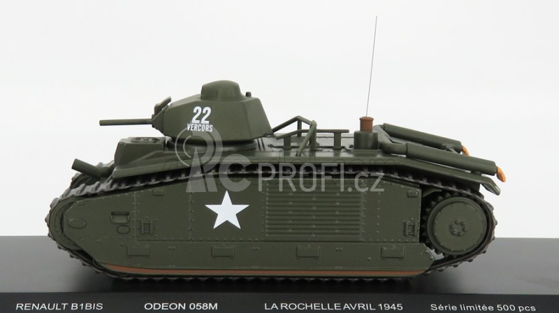 Odeon Renault B1 Bis Tank France 1945 1:43 Vojenská Zelená