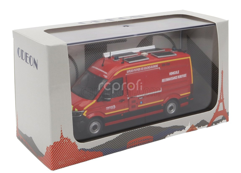 Odeon Volkswagen Krafter L2h2 Van Lanery Vrr Sdis 13 Gard Vehicule Reconnaissance Robotisee Bouches Du Rhone Sapeurs Pompiers 2020 1:43 Červená Žlutá