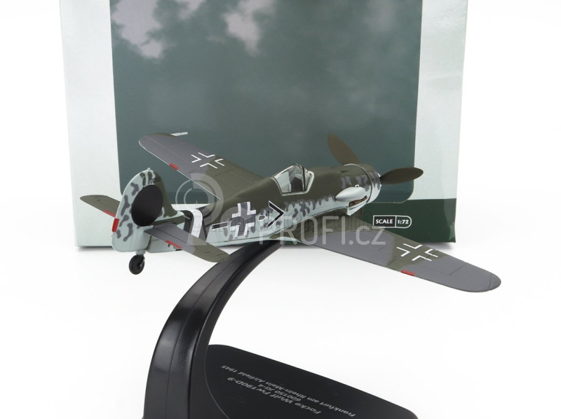 Oxford-models Focke wulf Fw 190 D-9 Jg-4 Frankfurt Military Airplane 1945 1:72 Vojenská Zelená