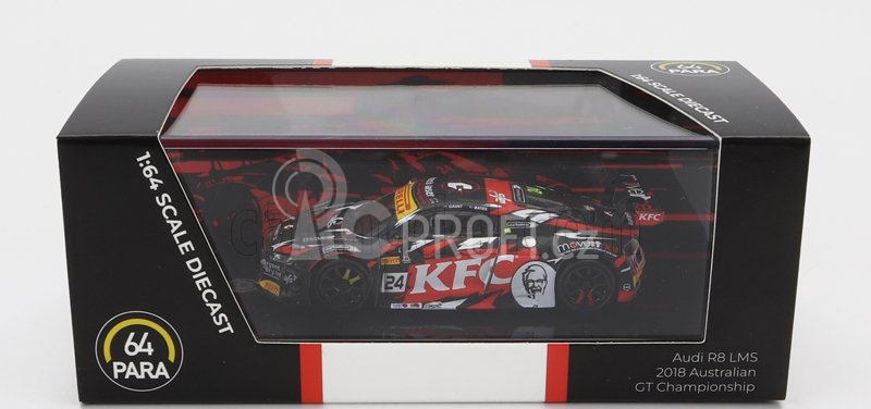 Paragon-models Audi R8 Lms Team Kfc Racing N 24 Australian Gt Championship 2018 T.bates - D.gaunt 1:64 Černá Červená