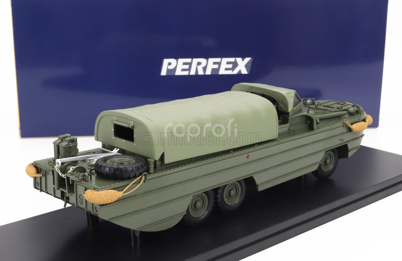 Perfex GMC Dukw Cckw 353 Truck Boat Usa Army With Accessories Anfibio Gommato 3-assi 1944 1:43 Vojenská Zelená