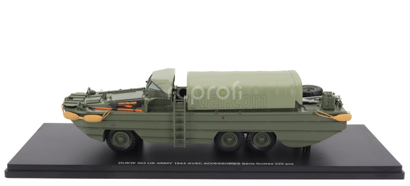 Perfex GMC Dukw Cckw 353 Truck Boat Usa Army With Accessories Anfibio Gommato 3-assi 1944 1:43 Vojenská Zelená